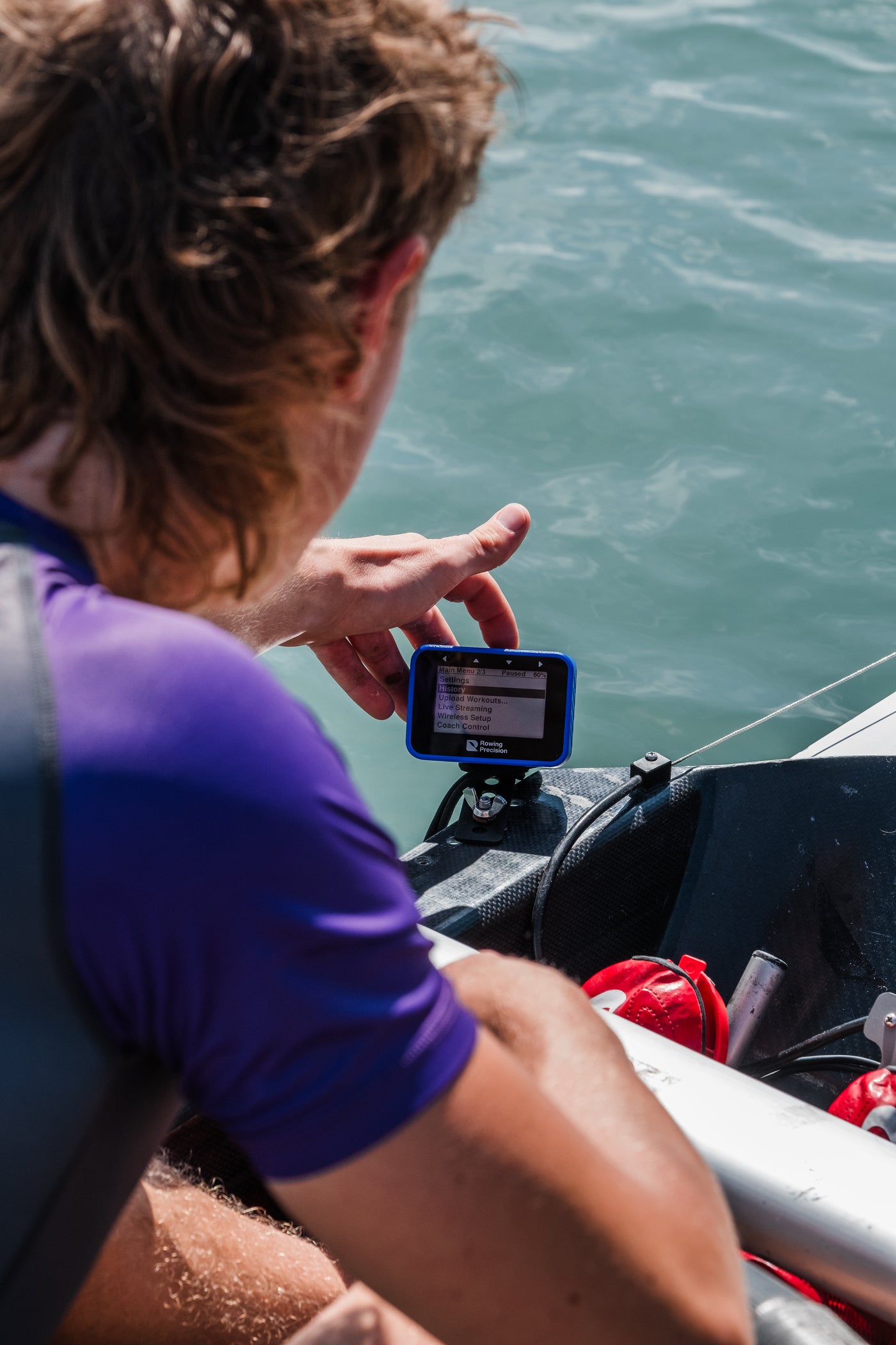 Athlete reviewing data on the RPX